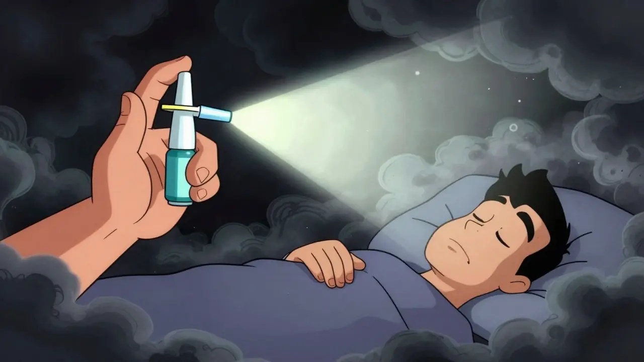 Heroic hand using naloxone spray to save sleeper